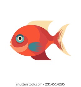 Fish sign. Color fish icon on white background. Abstract fish icon. Vector illustration
