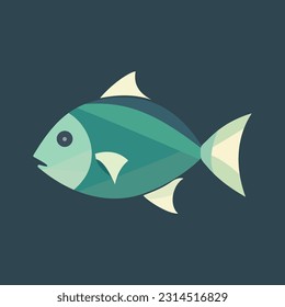 Fish sign. Colored fish icon. Abstract fish icon. Vector illustration
