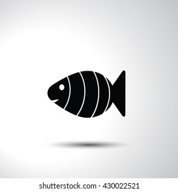 Fish sign flat icon illustration