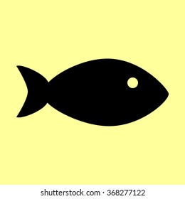 Fish sign. Flat style icon vector illustration.