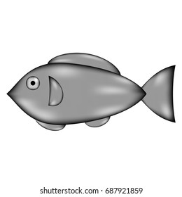Fish sign icon on white background. Vector illustration.