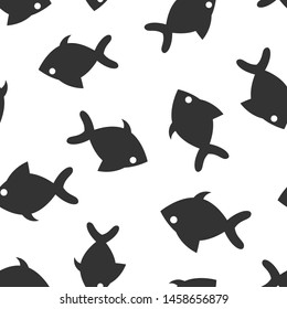 Fish sign icon seamless pattern background. Fish vector illustration on white isolated background. Seafood business concept.