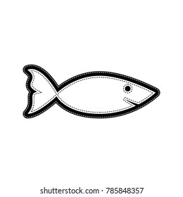 Fish sign illustration. Vector. Flat style black icon on white.