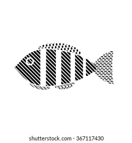 Fish sign on white background. Vector illustration.