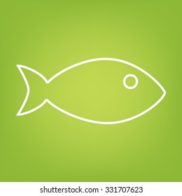 Fish sign. Vector illustration line icon 