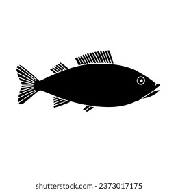 Fish silhouette black colour design