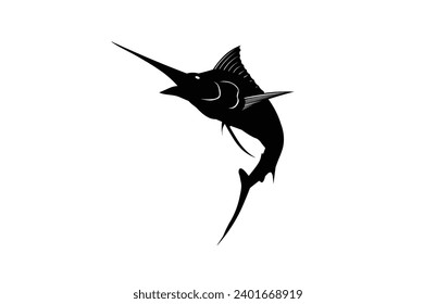 fish silhouette black high vector