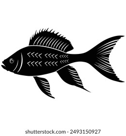 Fish Silhouette, cute fish eps, fishing, marine, Vector, Cut File, for kids, Sea life Cricut, Silhouette, Fisherman Catching Fish