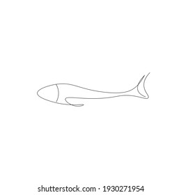 Fish silhouette drawing vector illustration