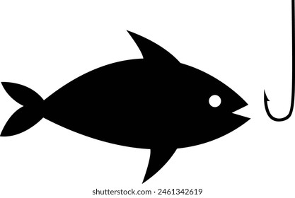 Silueta de pescado Ilustración vectorial plana