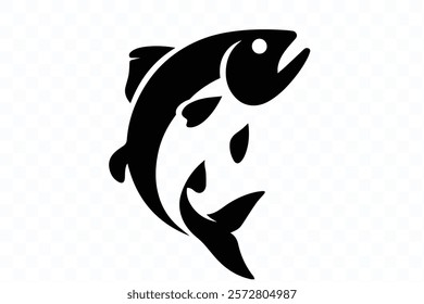 fish silhouette flat vector illustration