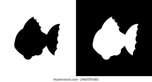 Fish silhouette icon. Animal icon. Black icon. Silhouette icon.
