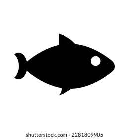 Icono de silueta de pescado. Plato de pescado. Vector.