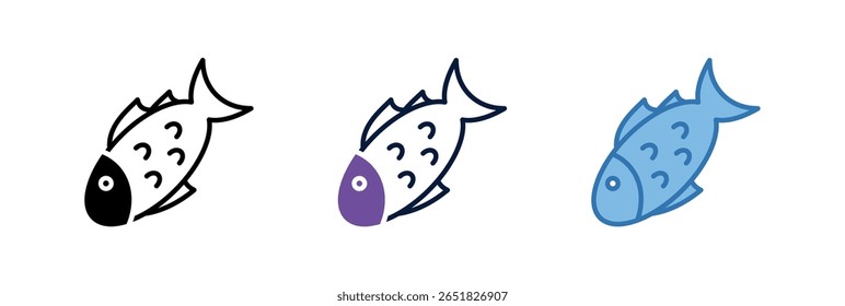 Fish Silhouette Icon Element For Design