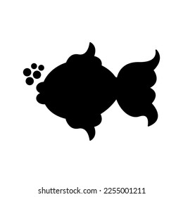 Fish silhouette icon illustration template for many purpose. Isolated on white background	
