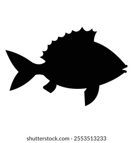 Fish Silhouette Icon for Marine Life and Aquatic Themes