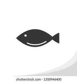 Fish silhouette icon simple flat style vector illustration on white background.