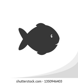 Fish silhouette icon simple flat style vector illustration on white background.