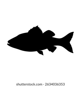 Fish silhouette icon vector flat design on white background
