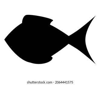 Fish silhouette icon. Vector illustration isolated on white background.