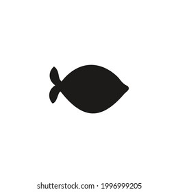fish silhouette icon vector on a white background