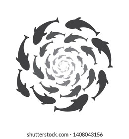 fish silhouette illustration for print, background, etc.