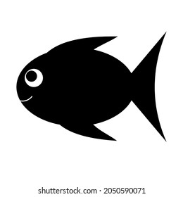 Fish Silhouette isolated on white background.