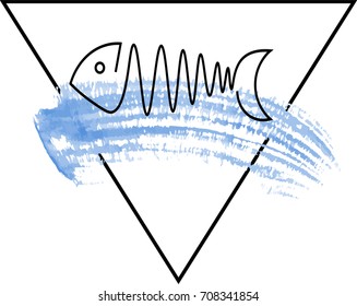 fish / silhouette of fish from lines