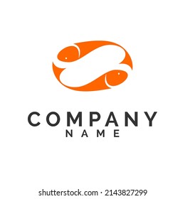 Fish silhouette logo design isolated