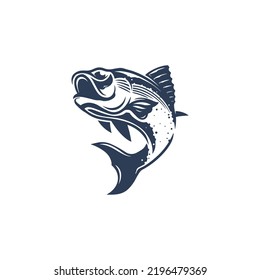 Fish silhouette logo design template