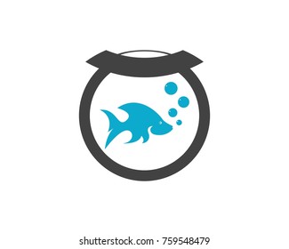 Fish silhouette logo design template