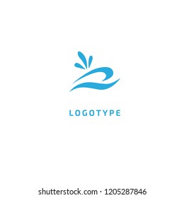 Fish silhouette logo. Vector abstract minimalistic illustration fishing. Whale icon. Aquarium, pet shop, marina, vector flat style logotype modern.