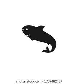Silhouette-Logo-Vektor-Illustration aus Fisch, in Weiß isoliert