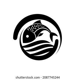 ilustración vectorial del logotipo de silueta de pescado eps 10.