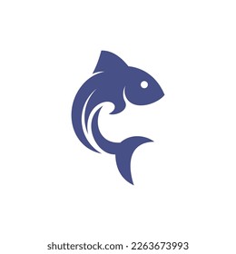 Fish silhouette modern creative logo design