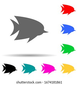fish silhouette multi color style icon. Simple glyph, flat vector of zoo icons for ui and ux, website or mobile application