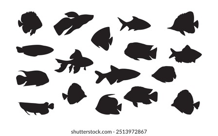 Fish silhouette ocean background , fish shape