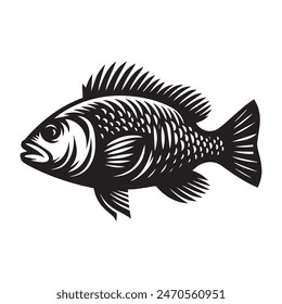 fish silhouette on white background