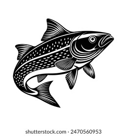 fish silhouette on white background