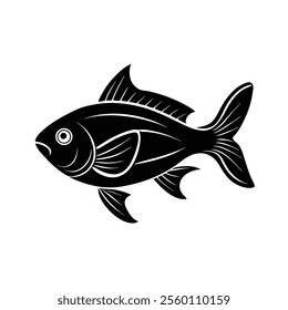 fish silhouette on white background