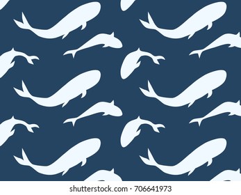 Fish silhouette pattern, vector illustration good for design. Underwater sea background