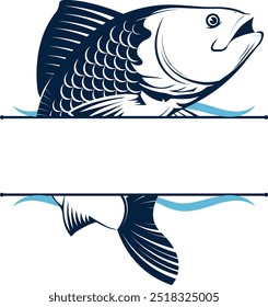 Fish silhouette signboard frame for fish store design