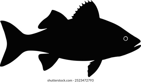 Design de arte vetorial de silhueta de peixe