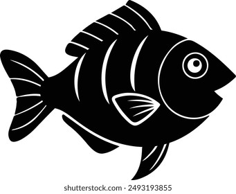 Fish silhouette vector art illustration