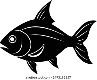 Fish silhouette vector art illustration