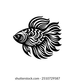 Fish Silhouette vector art Illustration.