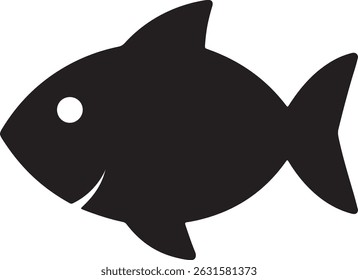 A fish silhouette vector art illustration