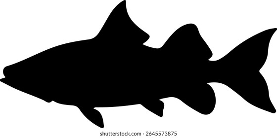 fish silhouette vector art illustration