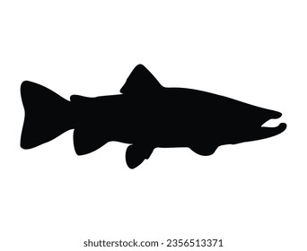 Fish silhouette vector art white background