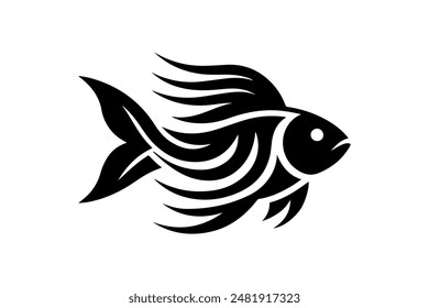  fish silhouette vector art white background